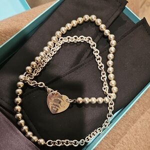 Tiffany & Co. Silver Heart Charm Necklace